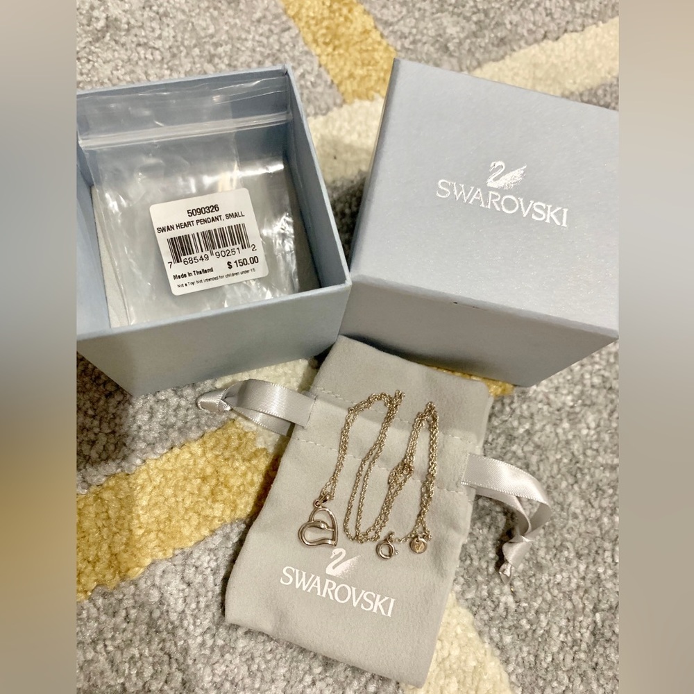 Swarovski Sterling Silver Heart Pendant Necklace